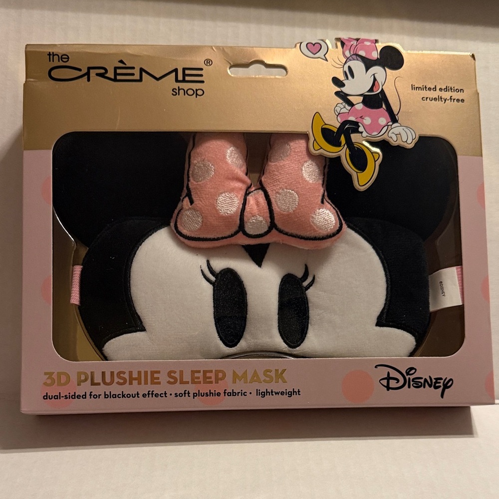 The Crème Shop Disney Minnie Mouse 3D Plushie Sleep Mask - Pink Bow New In Box